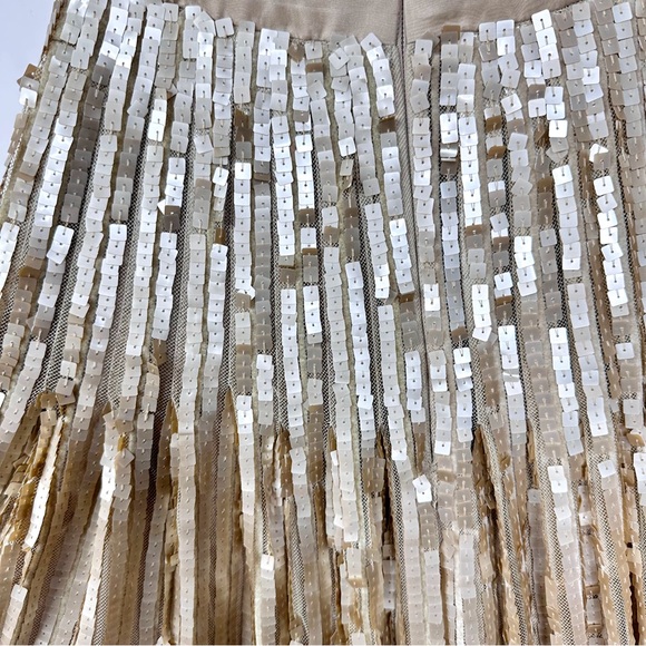 Liancarlo Vintage Beaded Sequin Silk Formal Evening Gown SZ 8 Champagne Gold - Picture 11 of 17